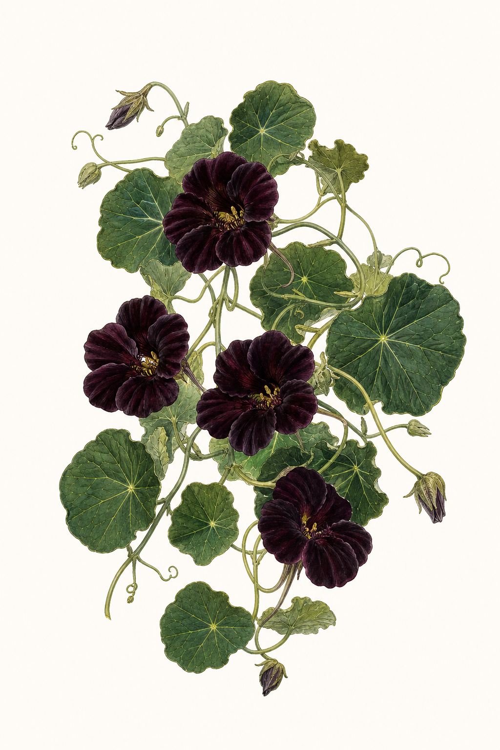 Botanical illustration of Black Velvet