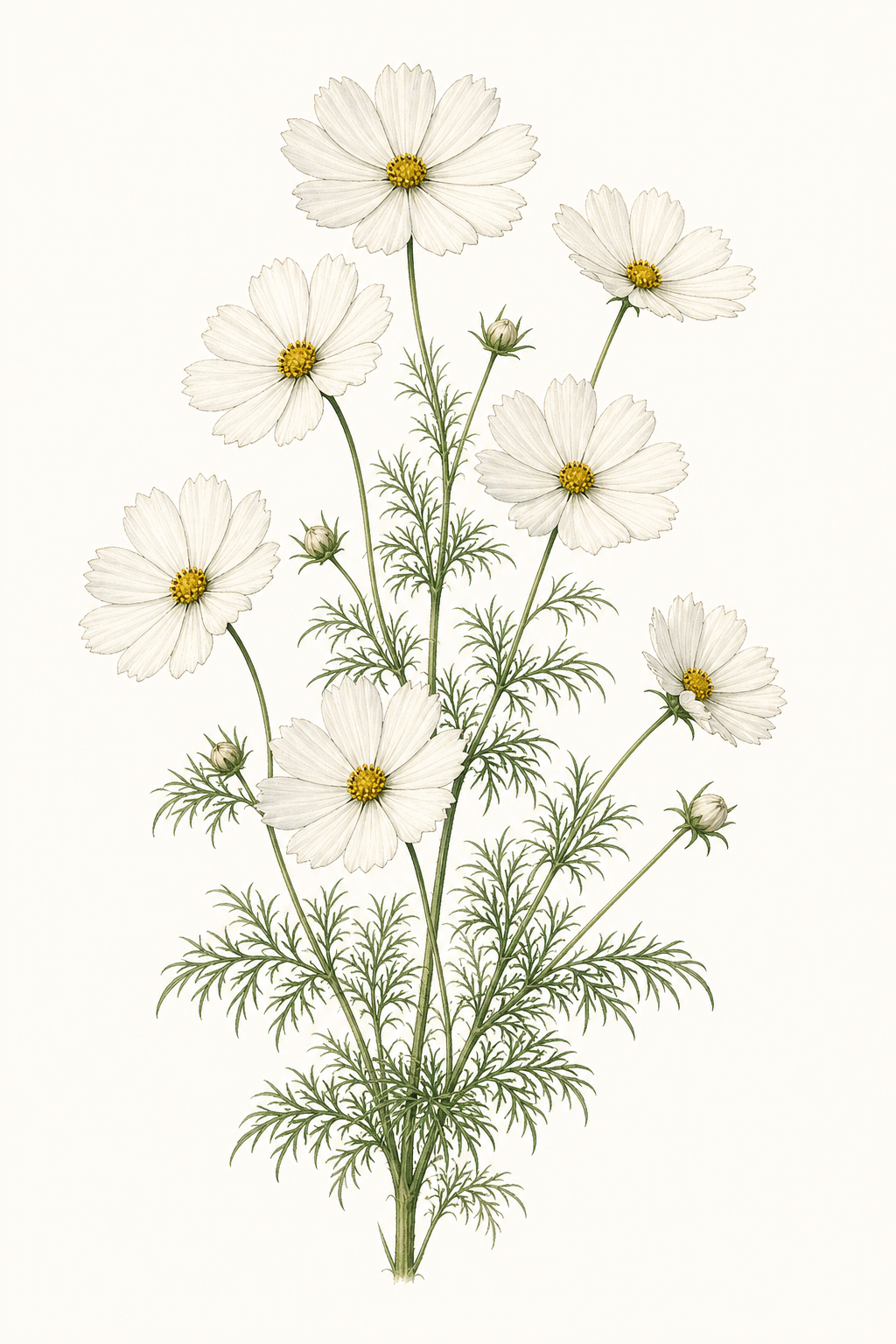 Botanical illustration of Psyche White