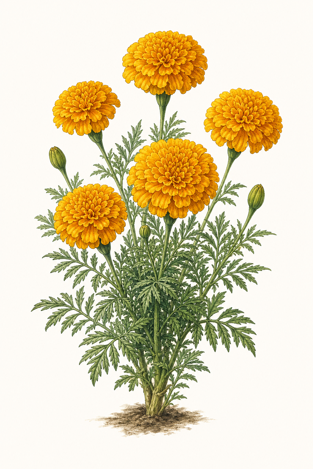 Botanical illustration of Marigold