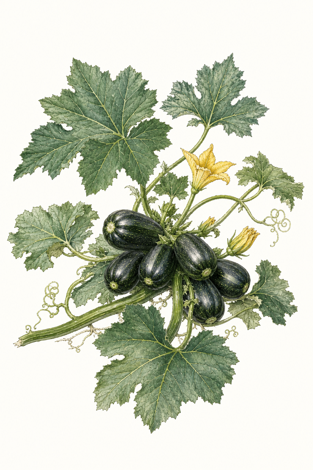 Botanical illustration of Eight Ball