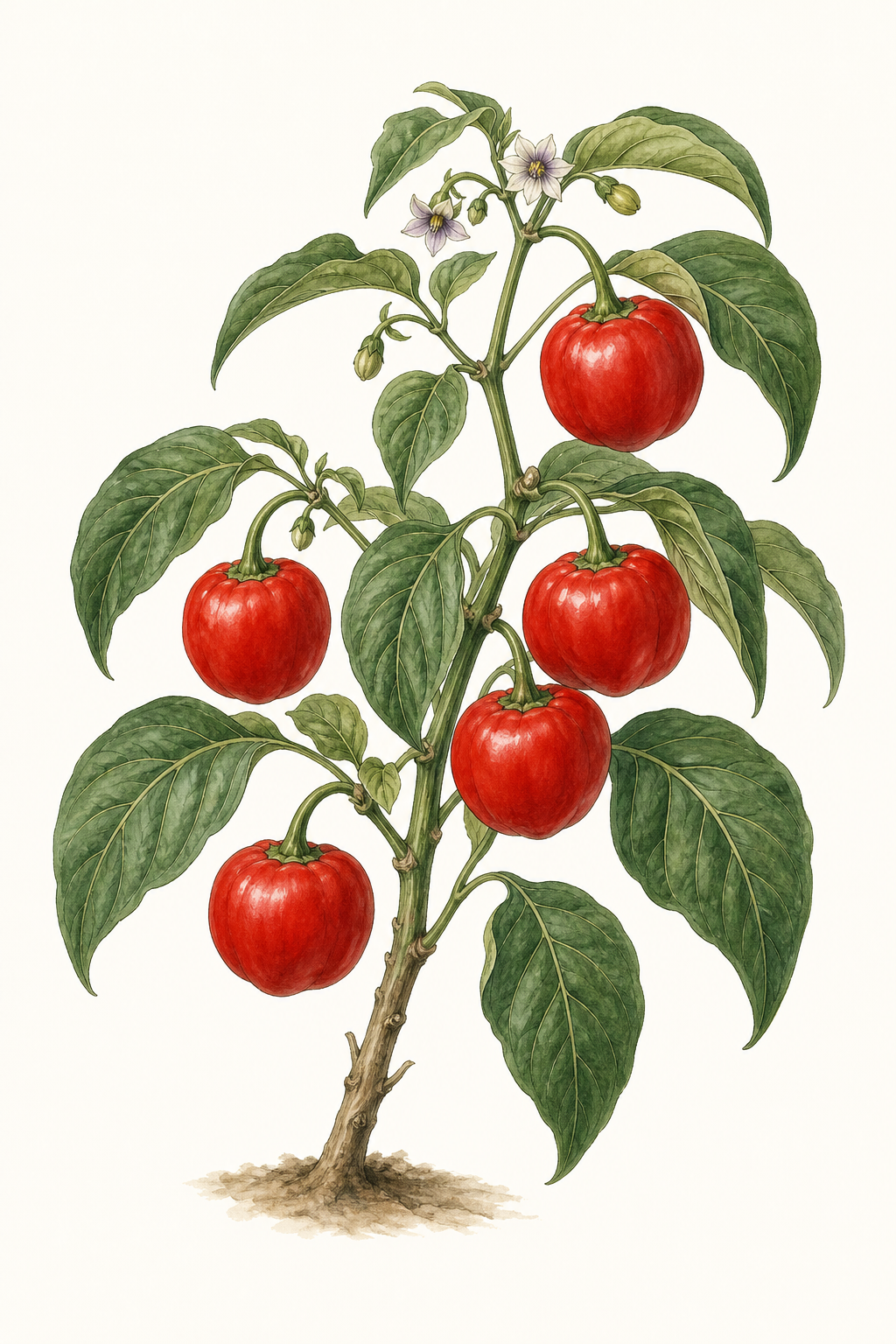 Botanical illustration of Red Rocoto