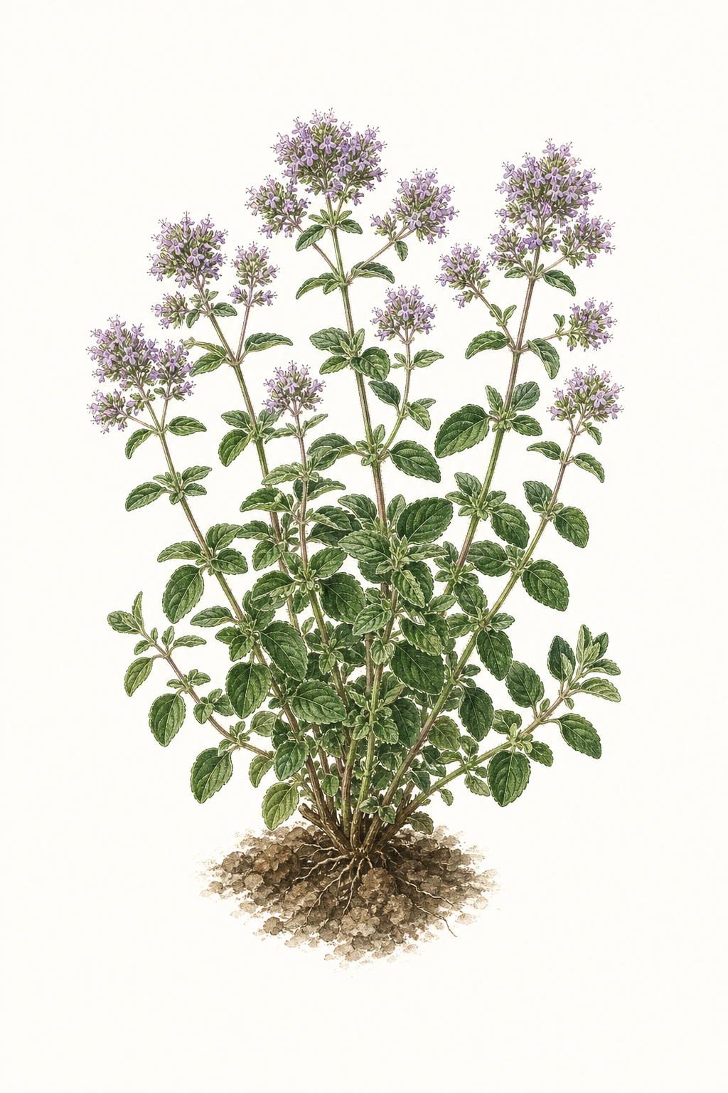 Botanical illustration of Common Italian Oregano