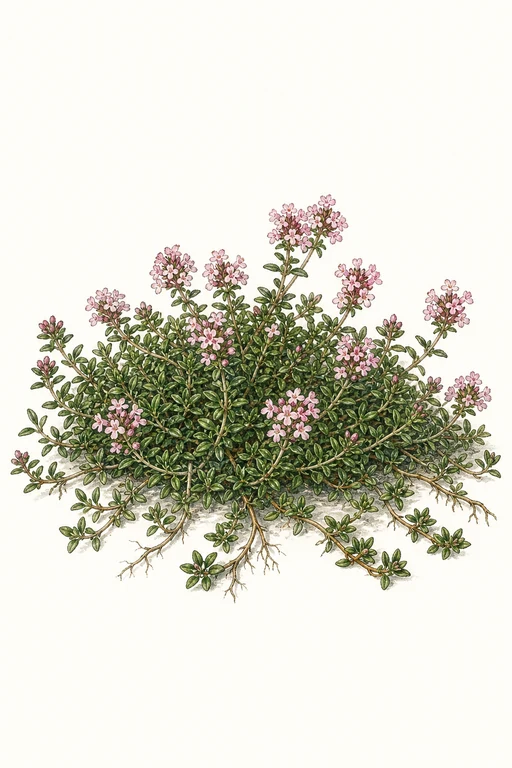 Botanical illustration of Pink Chintz