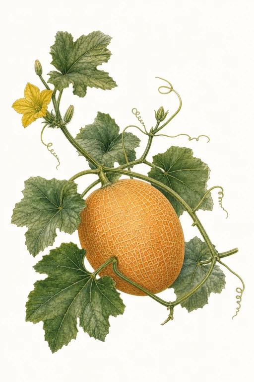 Botanical illustration of Blenheim Orange Melon