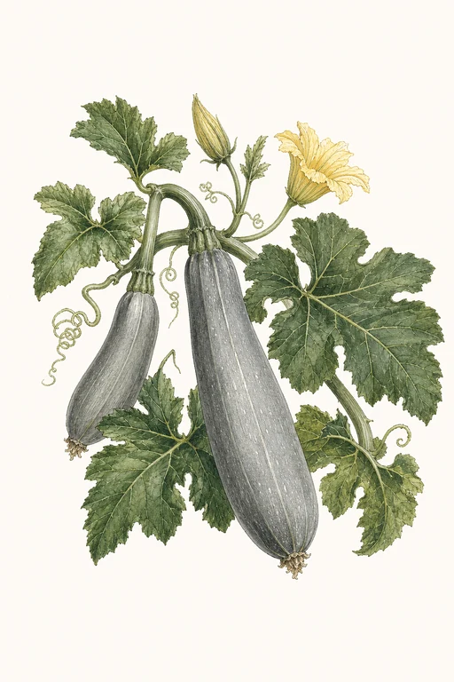 Botanical illustration of Grey Zucchini