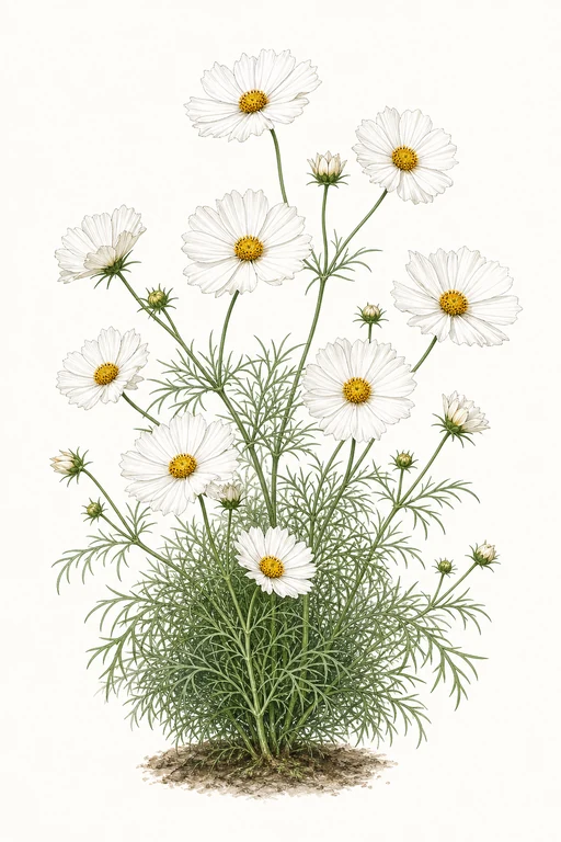 Botanical illustration of Sensation White