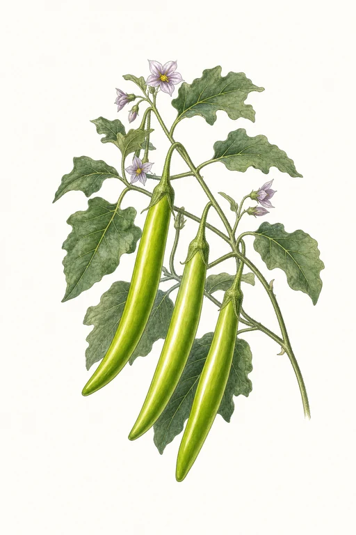 Botanical illustration of Thai Long Green