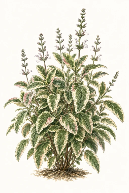 Botanical illustration of Tricolor Sage
