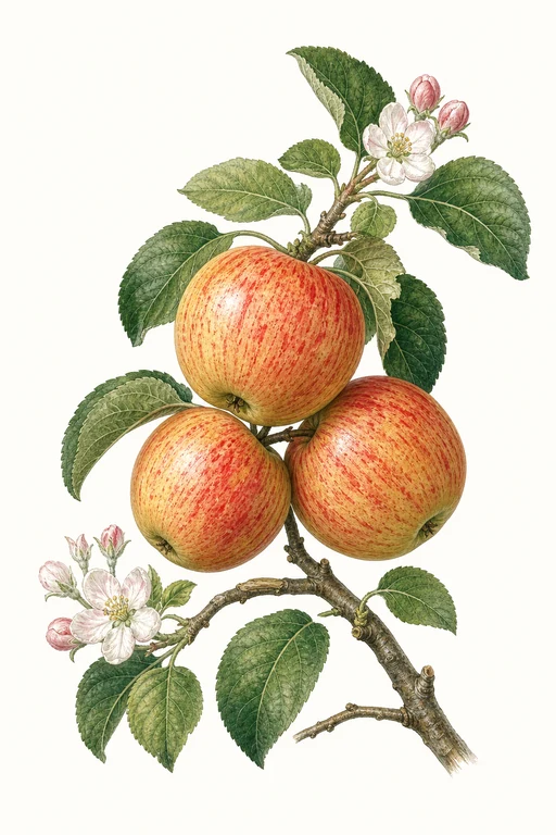 Botanical illustration of Galaxy Gala