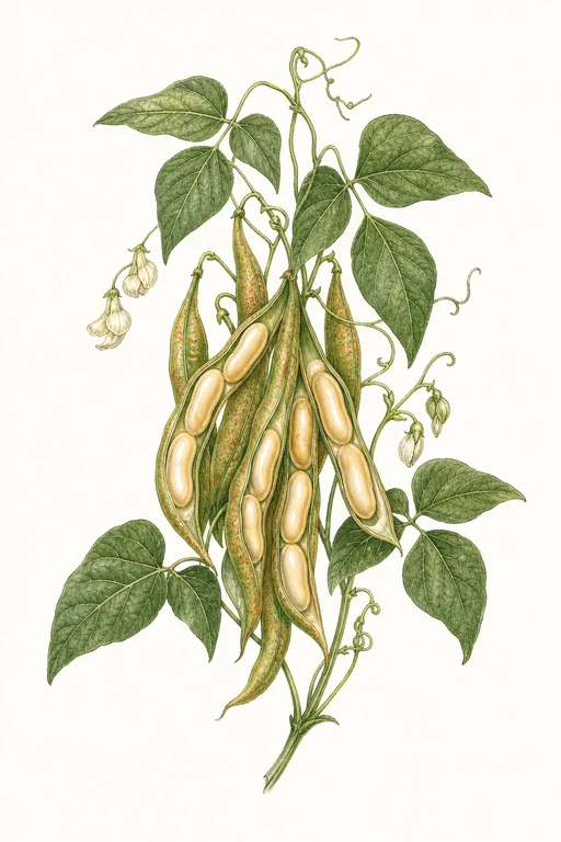 Botanical illustration of Cannellino Lingua Di Fuoco
