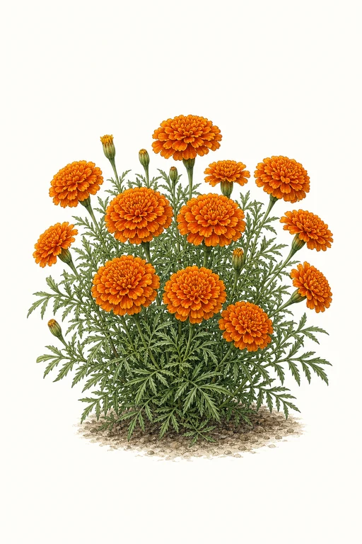 Botanical illustration of Janie Deep Orange