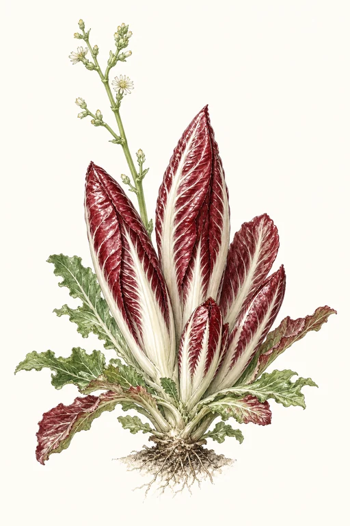 Botanical illustration of Treviso Red Precoce