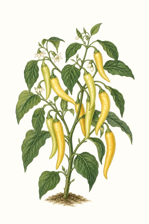 Botanical illustration of Hungarian Sweet Wax