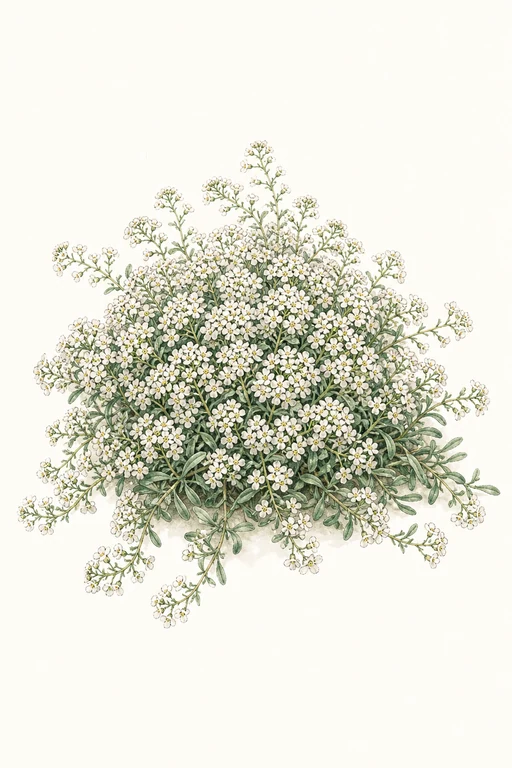 Botanical illustration of Sweet Alyssum