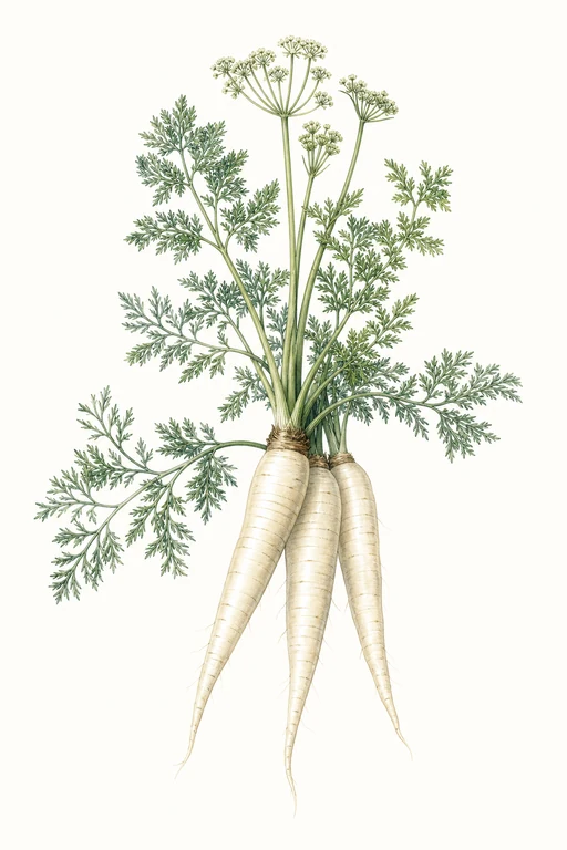Botanical illustration of Lunar White
