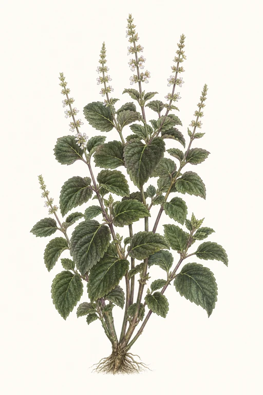 Botanical illustration of Krishna Tulsi