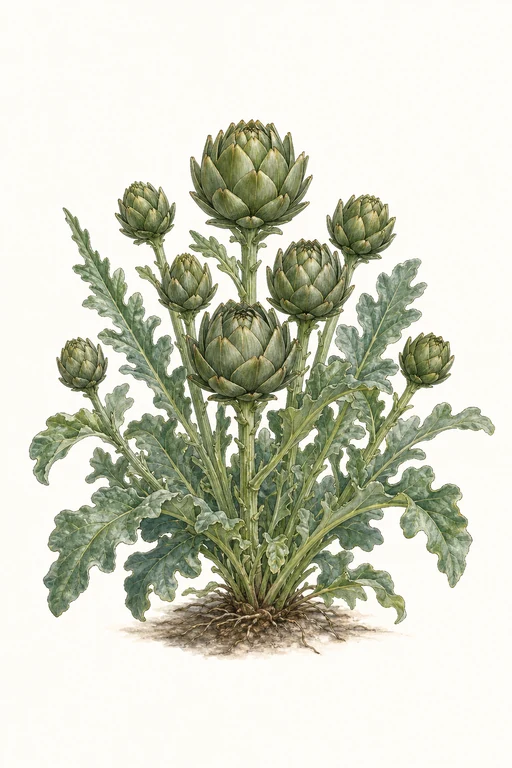 Botanical illustration of Dwarf Artichoke