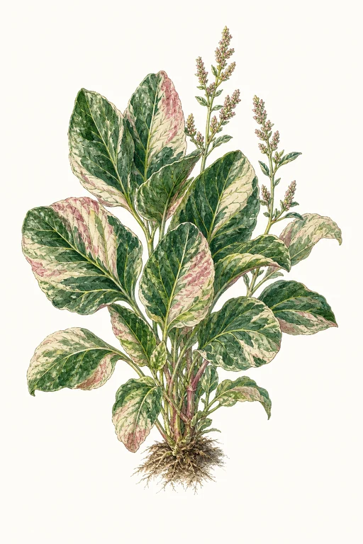 Botanical illustration of Chinese Multicolor Spinach