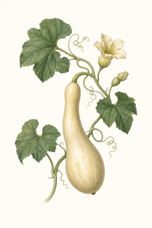 Botanical illustration of Zucca Gourd