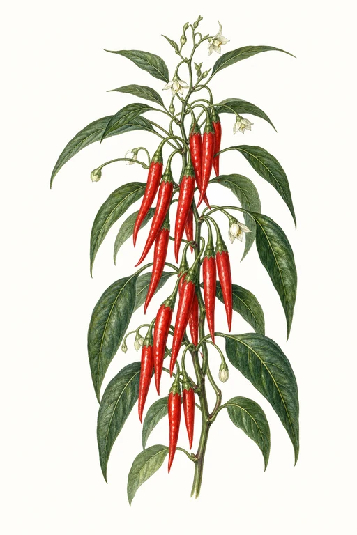 Botanical illustration of Red Rocket