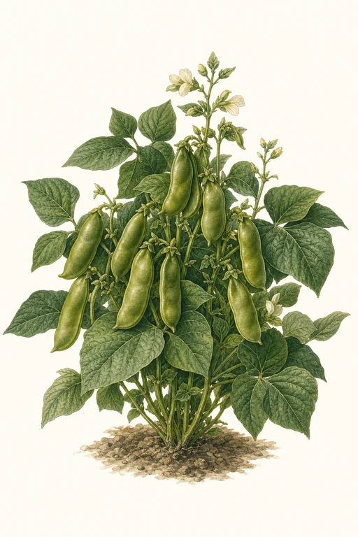 Botanical illustration of Burpee's Improved Bush Lima