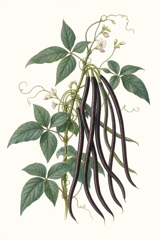 Botanical illustration of Taiwan Black Yardlong