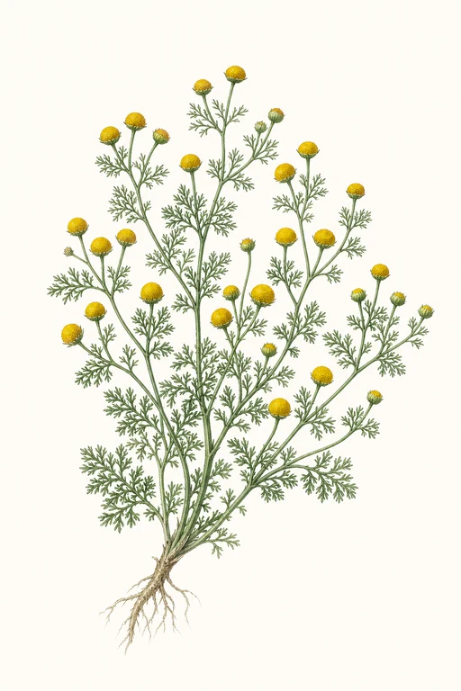 Botanical illustration of Pineapple Weed