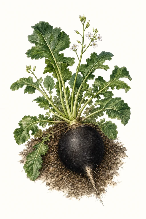 Botanical illustration of Black Spanish