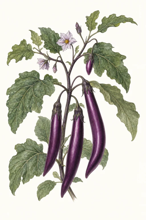 Botanical illustration of Long Purple