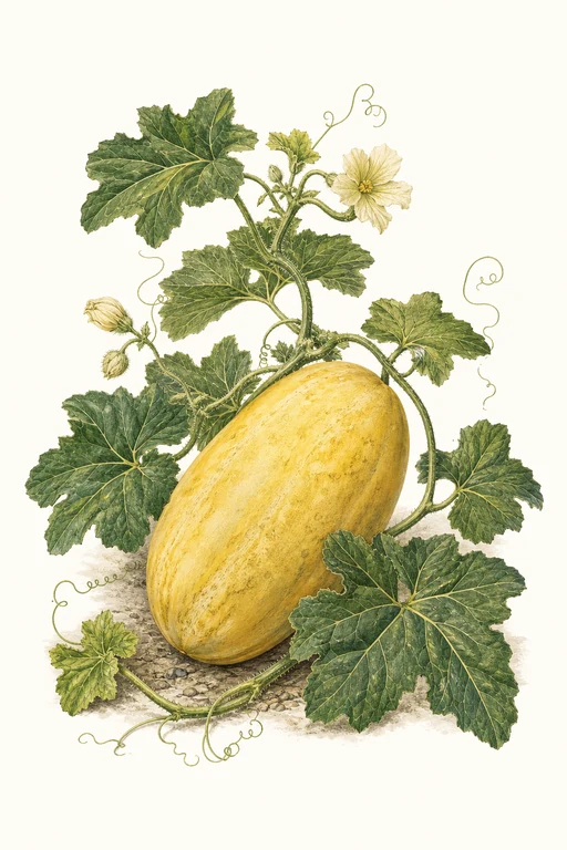 Botanical illustration of Navajo Winter Melon
