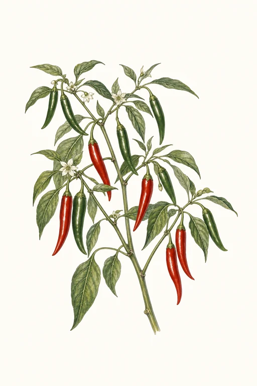 Botanical illustration of Serrano