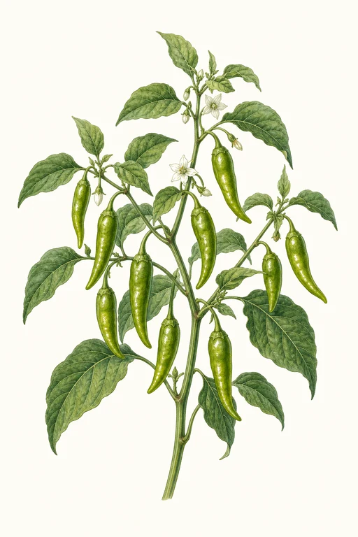 Botanical illustration of Padrón