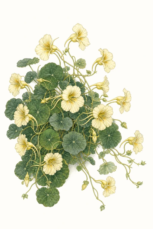 Botanical illustration of Whirlybird Cream