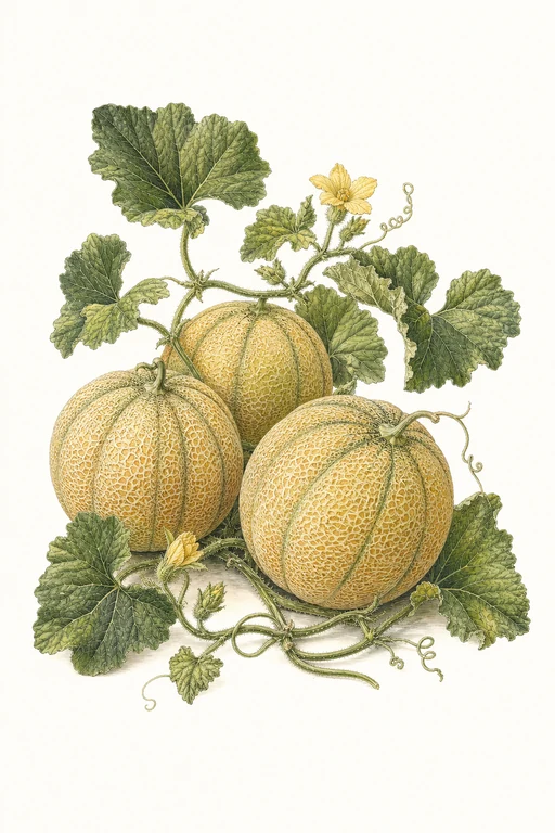 Botanical illustration of Charentais