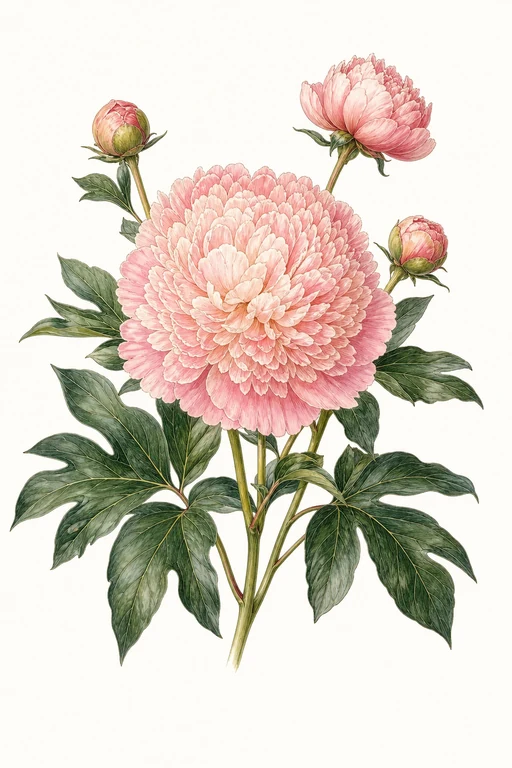 Botanical illustration of Shirley Temple