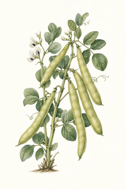 Botanical illustration of Vicia faba 'Longpod'