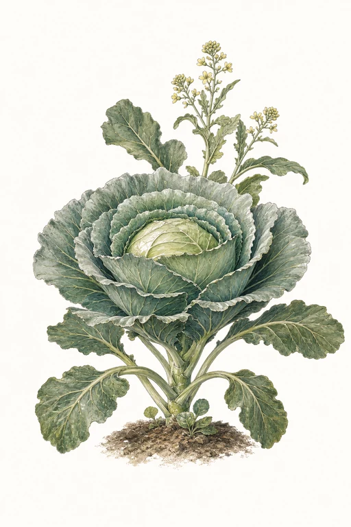 Botanical illustration of Early Flat Dutch