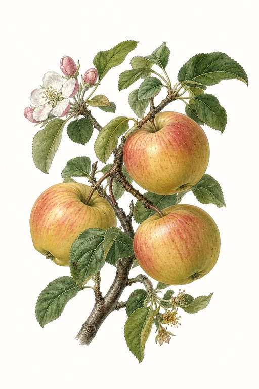 Botanical illustration of Gravenstein