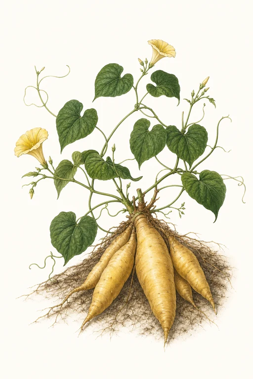 Botanical illustration of Japanese Yam