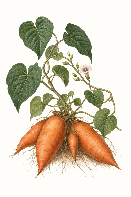 Botanical illustration of Mahon Yam