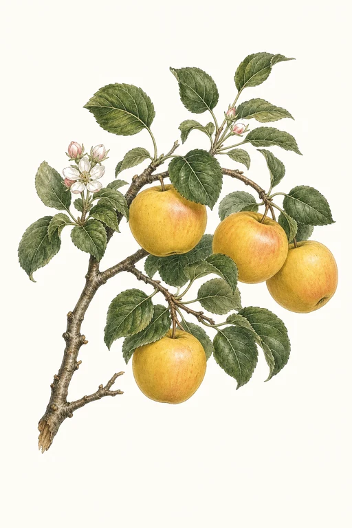 Botanical illustration of Hudson's Golden Gem