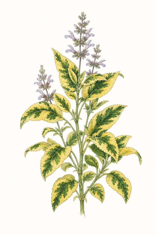 Botanical illustration of Golden Sage