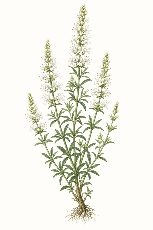 Botanical illustration of White Hyssop