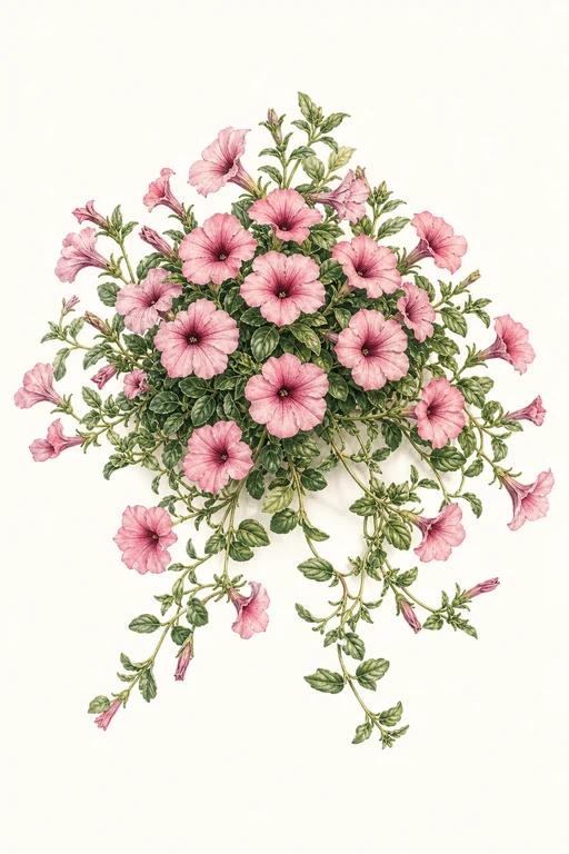 Botanical illustration of Opera Supreme Pink Morn