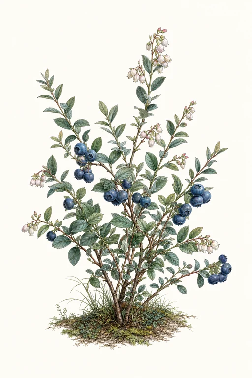 Botanical illustration of Jersey Blue