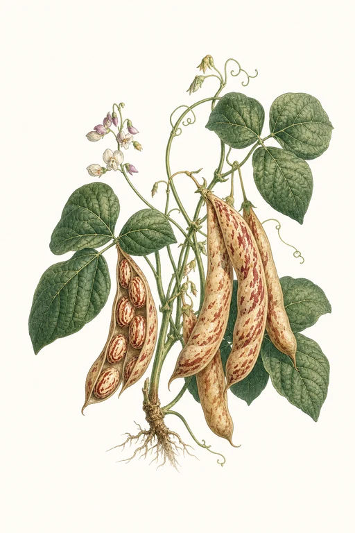 Botanical illustration of Borlotto Lamon
