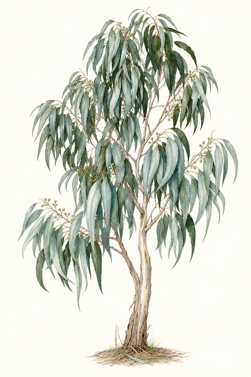 Botanical illustration of Eucalyptus