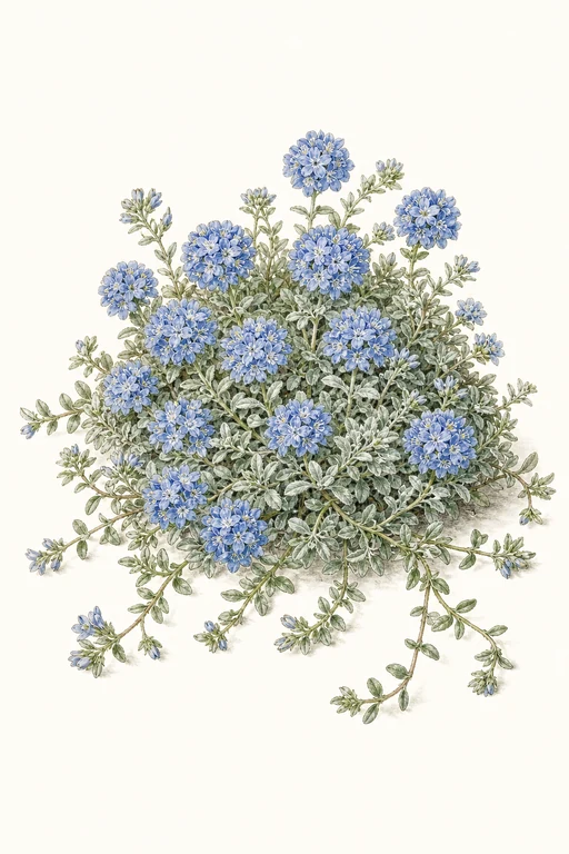 Botanical illustration of Hawaiian Blue Eyes