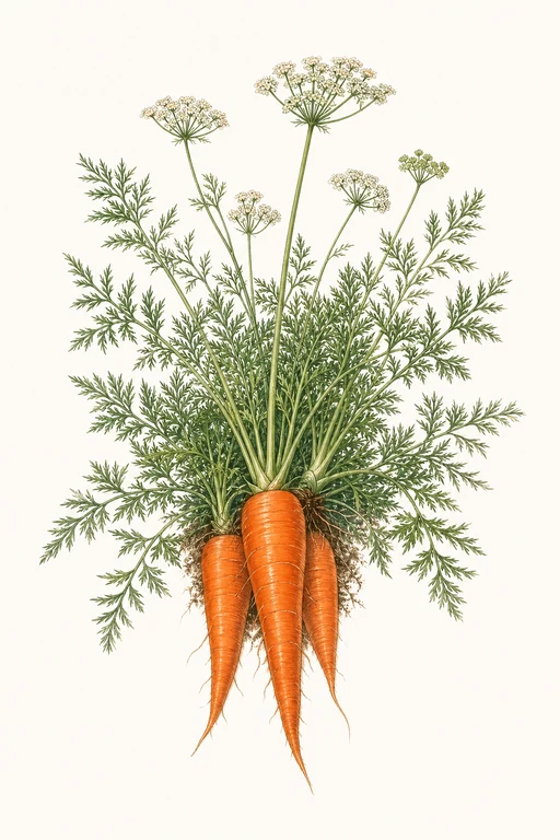 Botanical illustration of Dragon Carrot