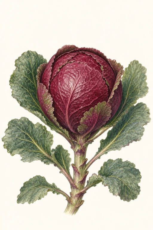 Botanical illustration of Ruby Ball